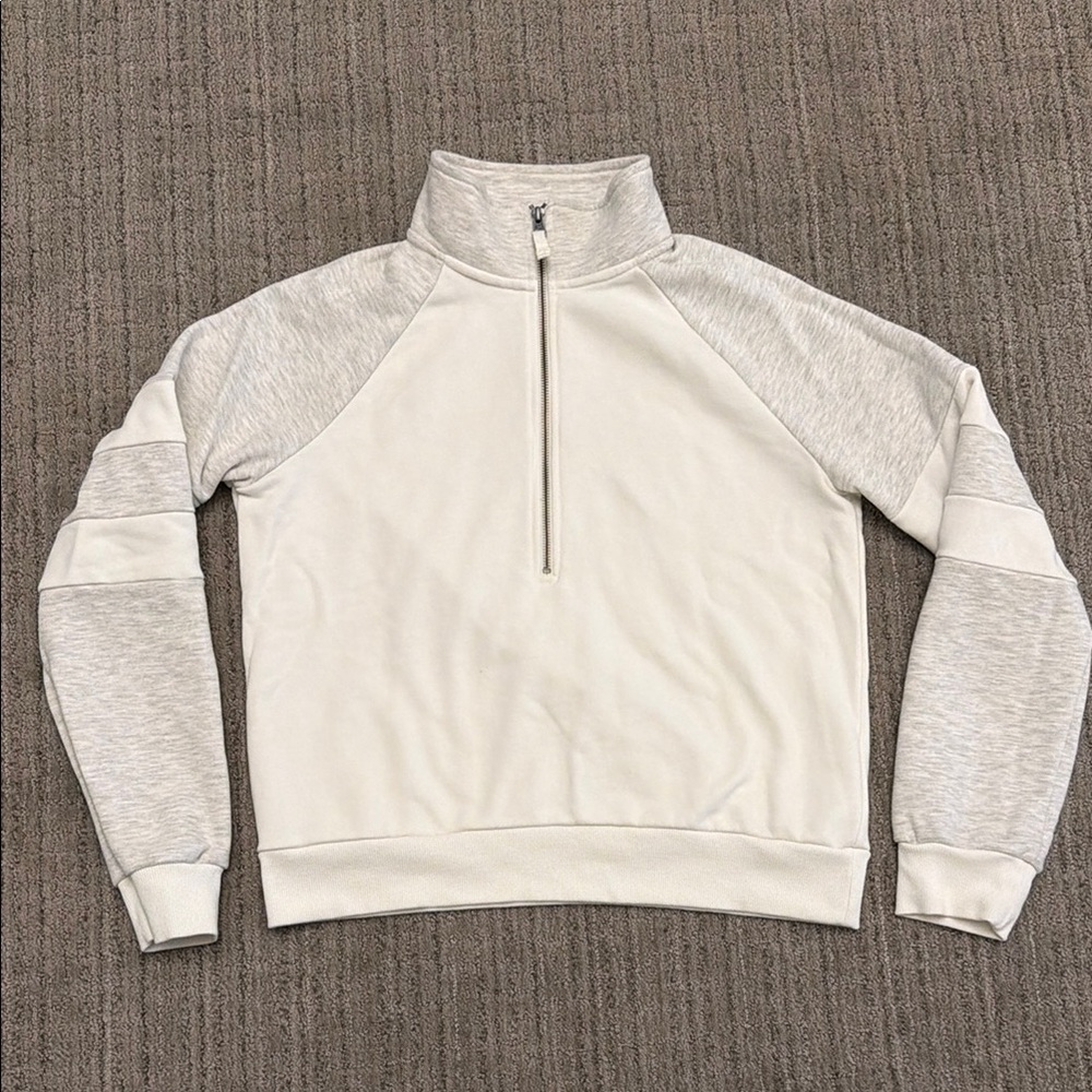 Evereve Half-Zip Pullover Sweatshirt - Light Gray/Heather